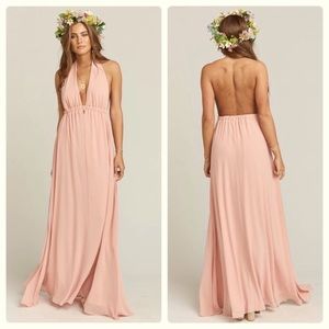 Show Me Your Mumu Luna Halter Dress in Dusty Blush